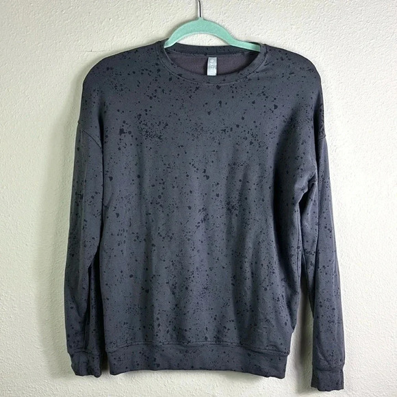 Athleta Studio to Street Print Sweatshirt in charcoal grey splatter size XXS - Picture 8 of 8